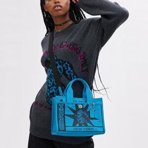 Coach X The Lil NAS X Collab Drop Tote  Bag 26 Limited Edition Blue Crossbody